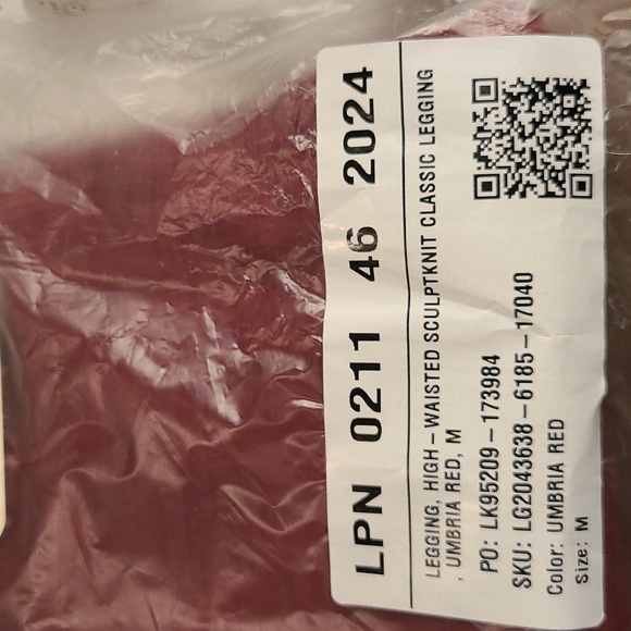 Fabletics High Waisted Sculptknit® Essential Legging / Size M / Umbria Red - Picture 7 of 7